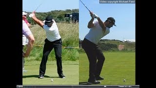 Jon Rahm golf swing  Long Iron faceon amp downtheline July 2017 [upl. by Starinsky822]