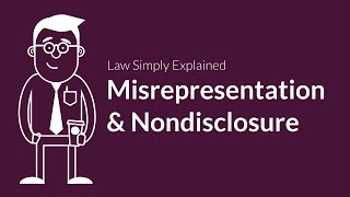 Misrepresentation and Nondisclosure  Contracts  Defenses amp Excuses [upl. by Atikihc259]