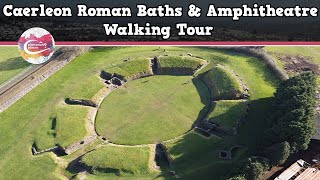 CAERLEON ROMAN BATHS amp AMPHITHEATRE WALES  Walking Tour  Pinned on Places [upl. by Alakcim]