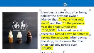 How to apply misrepresentation Liam cupcake scenario [upl. by Jodee774]