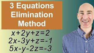 Solving Systems of 3 Equations Elimination [upl. by Ainwat]