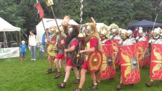 Roman Reenactment at the Amphitheatre in Caerleon Marching In [upl. by Ilera]