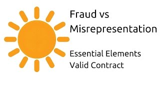 Fraud vs Misrepresentation  Other Essential Elements of a Valid Contract  CA CPT  CS amp CMA [upl. by Phillipp]